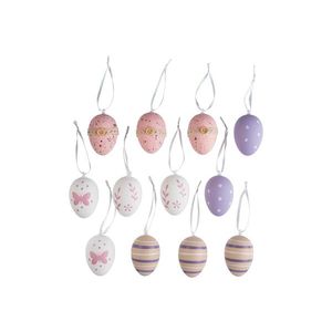LIVARNO® Dekoratívne veľkonočné vajíčka, 12 kusov (fialová/ružová/béžová) vyobraziť