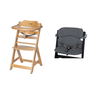 Safety 1st Detská jedálenská stolička Toto, prírodná + Vankúš na detskú stoličku Toto, antracitová vyobraziť