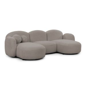 Sivá rohová pohovka z textílie buklé (do tvaru "U") Orbit – Ropez vyobraziť