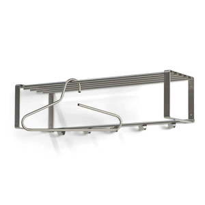 Kovový nástenný vešiak v striebornej farbe s poličkou 70 cm Rex – Spinder Design vyobraziť