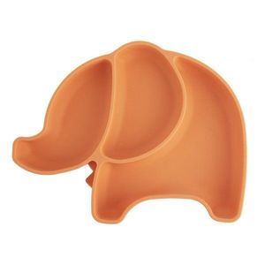 Oranžový silikónový detský tanier 18x23 cm Elephant – Orion vyobraziť