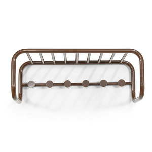 Tmavohnedý kovový nástenný vešiak s poličkou 72 cm Retro – Spinder Design vyobraziť