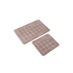 Hnedé kúpeľňové predložky v súprave 2 ks 50x80 cm Kareli – Foutastic vyobraziť