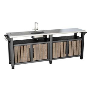 Záhradná kuchyňa v dekore jaseňa 237x52 cm Unity Chef – Keter vyobraziť