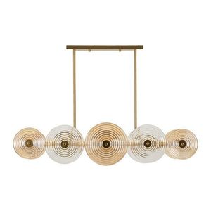 Závesné svietidlo v zlatej farbe so skleneným tienidlom Venice – Mauro Ferretti vyobraziť