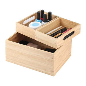 Bambusový kúpeľňový organizér na kozmetiku v prírodnej farbe Isalys – MSV vyobraziť