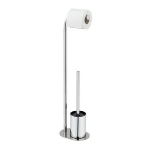 Stojan na toaletný papier s kefou z nehrdzavejúcej ocele v lesklo striebornej farbe Levante – Wenko vyobraziť