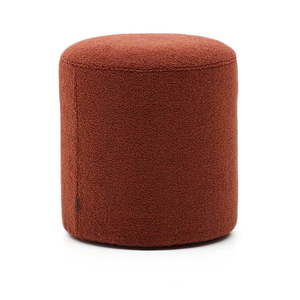Taburet v terakotovej farbe z textílie buklé Kaeli – Kave Home vyobraziť