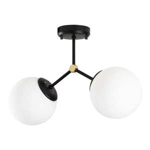 Čierno-biele stropné svietidlo so skleneným tienidlom 15x44 cm Damar – Opviq lights vyobraziť