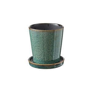 Kameninový obal na kvetináč ø 10 cm Gastro Green/Black – Bitz vyobraziť