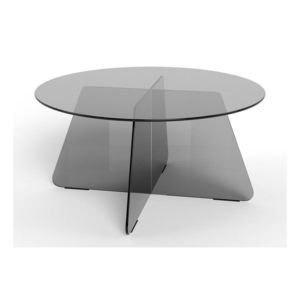Sivý sklenený okrúhly konferenčný stolík ø 80 cm Samos – Actona vyobraziť