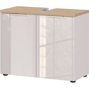 Krémovobiela lesklá skrinka pod umývadlo 70x58 cm Tavira – Germania vyobraziť