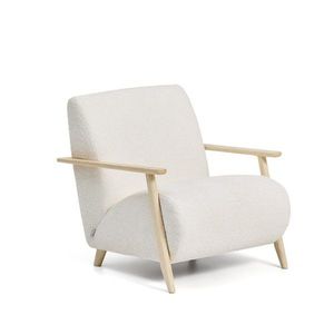 Krémové kreslo z textílie buklé Meghan – Kave Home vyobraziť