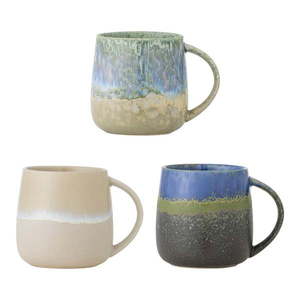 Modré/béžové hrnčeky v súprave 3 ks z kameniny 460 ml Cloe – Bloomingville vyobraziť