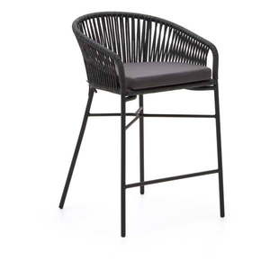 Čierna kovová/polstrovaná záhradná barová stolička Yanet – Kave Home vyobraziť