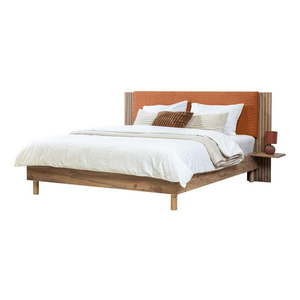 Oranžová dvojlôžková posteľ s roštom 140x190 cm Lior – Bobochic Paris vyobraziť