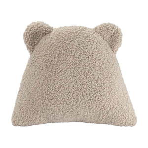 Svetlohnedý detský pohovkový vankúš z textílie buklé Bear – Wigiwama vyobraziť