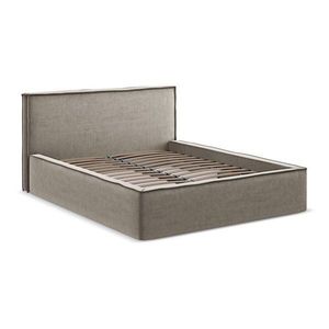 Čalúnená dvojlôžková posteľ taupe s úložným priestorom s roštom 180x200 cm Anani – Makamii vyobraziť