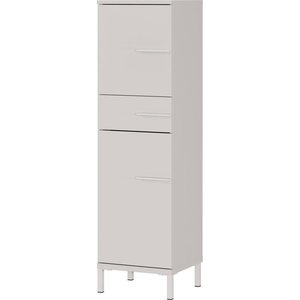 Krémovobiela matná vysoká/úzka kúpeľňová skrinka 34x123 cm Laurino – Germania vyobraziť