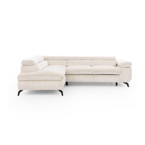 Krémová menčestrová rohová pohovka (ľavý roh/do L) Marbeya – Ropez vyobraziť