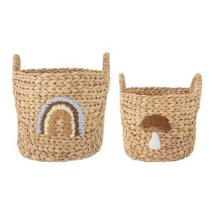 Detské koše na hračky v súprave 2 ks z vodného hyacintu v prírodnej farbe ø 32x32 cm Agnes – Bloomingville Mini vyobraziť