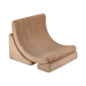 Hnedé menčestrové detské kresielko Moon – Wigiwama vyobraziť