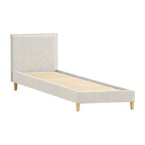 Béžová čalúnená jednolôžková posteľ s roštom 90x200 cm Tina – Ropez vyobraziť