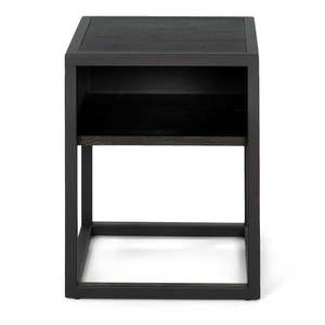 Čierny nočný stolík z dubového dreva s poličkami Diva – Spinder Design vyobraziť