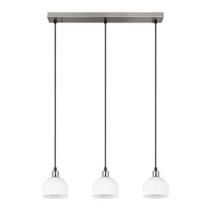 Závesné svietidlo so skleneným tienidlom v bielo-striebornej farbe Molly – Reality vyobraziť