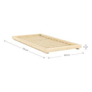 Jednolôžková posteľ z borovicového dreva bez čela s roštom 90x200 cm v prírodnej farbe Dock – Karup vyobraziť