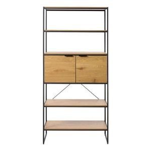 Knižnica v dekore duba v prírodnej farbe 90x190x40 cm Cesura – Unique Furniture vyobraziť