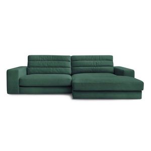 Zelená zamatová rohová pohovka (pravý roh/s leňoškou) Sierra – Bobochic Paris vyobraziť