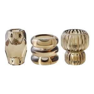 Sklenené svietniky v súprave na čajovú sviečku 3 ks – House Nordic vyobraziť