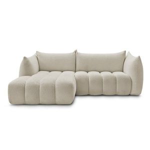 Béžová rohová pohovka z textílie buklé (ľavý roh/s leňoškou) Azra – Bobochic Paris vyobraziť