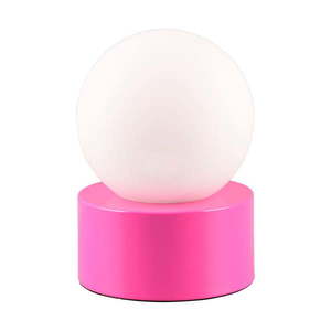 Ružová stolová lampa so skleneným tienidlom (výška 17 cm) Countess – Reality vyobraziť