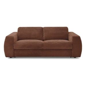 Oranžová menčestrová pohovka na každodenné spanie/rozkladacia 240 cm Hugo – Bobochic Paris vyobraziť