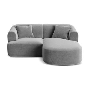 Svetlosivá zamatová rohová pohovka (pravý roh/s leňoškou) Campi – Cosmopolitan Design vyobraziť