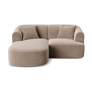 Svetlohnedá zamatová rohová pohovka (ľavý roh/s leňoškou) Campi – Cosmopolitan Design vyobraziť