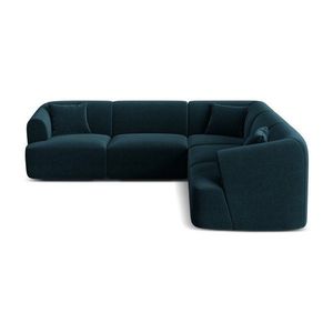 Zamatová rohová pohovka v petrolejovej farbe Campi – Cosmopolitan Design vyobraziť