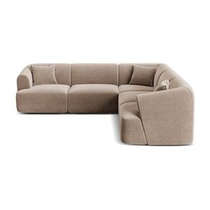 Svetlohnedá zamatová rohová pohovka Campi – Cosmopolitan Design vyobraziť