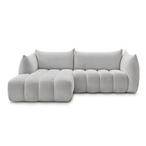 Svetlosivá rohová pohovka z textílie buklé (ľavý roh/s leňoškou) Azra – Bobochic Paris vyobraziť