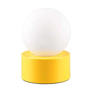 Žltá stolová lampa so skleneným tienidlom (výška 17 cm) Countess – Reality vyobraziť