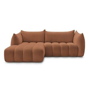 Oranžová rohová pohovka z textílie buklé (ľavý roh/s leňoškou) Azra – Bobochic Paris vyobraziť