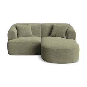 Zelená menčestrová rohová pohovka (pravý roh/s leňoškou) Campi – Cosmopolitan Design vyobraziť