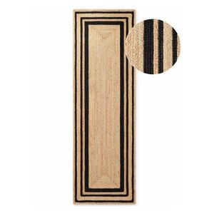 Čierny/v prírodnej farbe obojstranný/ručne tkaný jutový behúň 70x200 cm Jutta – Hanse Home vyobraziť