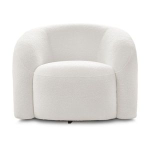 Biele otočné kreslo z textílie buklé Elina – Bobochic Paris vyobraziť
