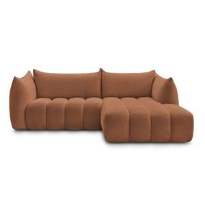 Oranžová rohová pohovka z textílie buklé (pravý roh/s leňoškou) Azra – Bobochic Paris vyobraziť