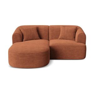 Menčestrová rohová pohovka v terakotovej farbe (ľavý roh/s leňoškou) Campi – Cosmopolitan Design vyobraziť