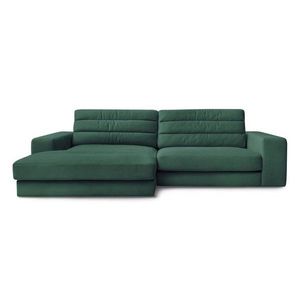 Zelená zamatová rohová pohovka (ľavý roh/s leňoškou) Sierra – Bobochic Paris vyobraziť