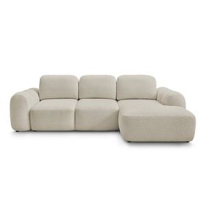 Béžová rozkladacia/s úložným priestorom rohová pohovka z textílie buklé (pravý roh/s leňoškou) Montaigne – Bobochic Paris vyobraziť